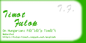 timot fulop business card